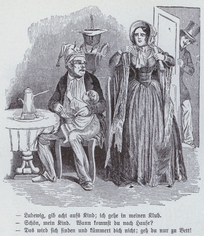 Duitse cartoon over de Democratische Vrouwenvereniging door German School