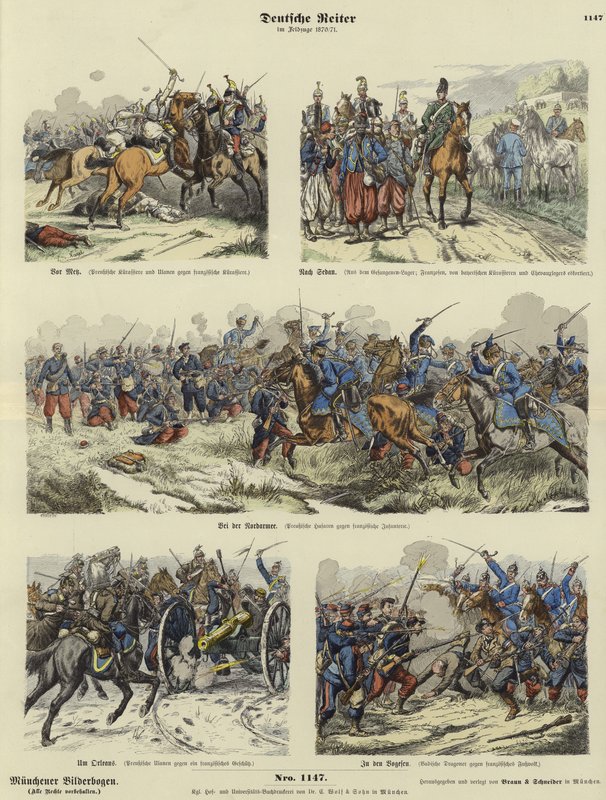 Duitse Cavalerie van de Frans-Duitse Oorlog, 1870-1871 door German School