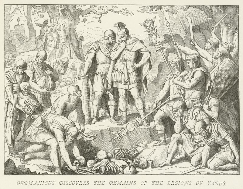 Germanicus ontdekt de resten van de legioenen van Varus door German School