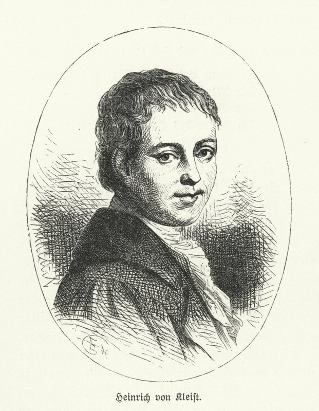 Heinrich von Kleist, Duitse dichter, dramaturg, romanschrijver en schrijver van korte verhalen (litho) door German School