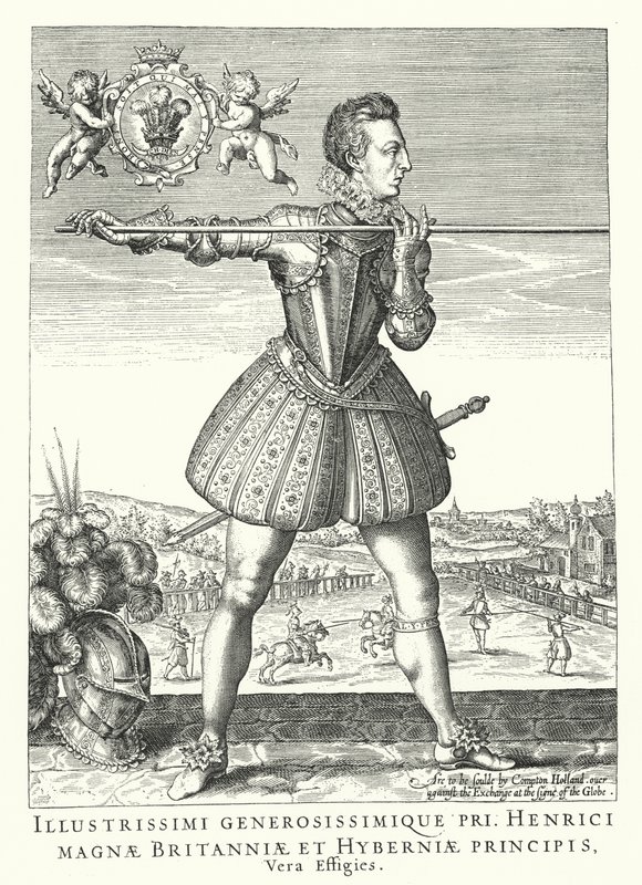 Henry Frederick, prins van Wales, oudste zoon van koning Jacobus I van Engeland (gravure) door German School