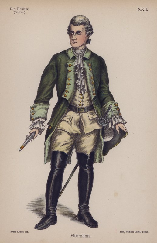 Hermann, uit Die Räuber (De Rovers) van Friedrich Schiller door German School