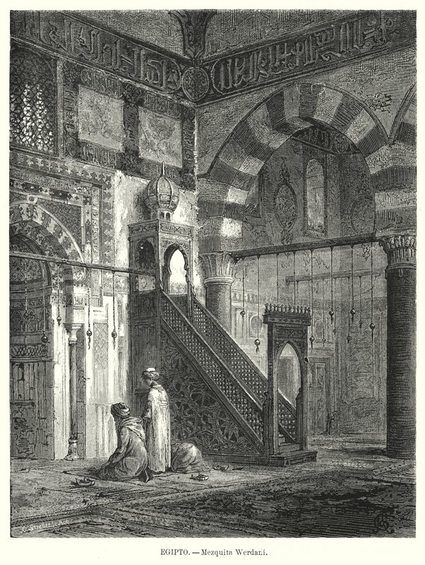 Interieur van de moskee van Amir Altinbugha al-Maridani, Caïro, Egypte door German School