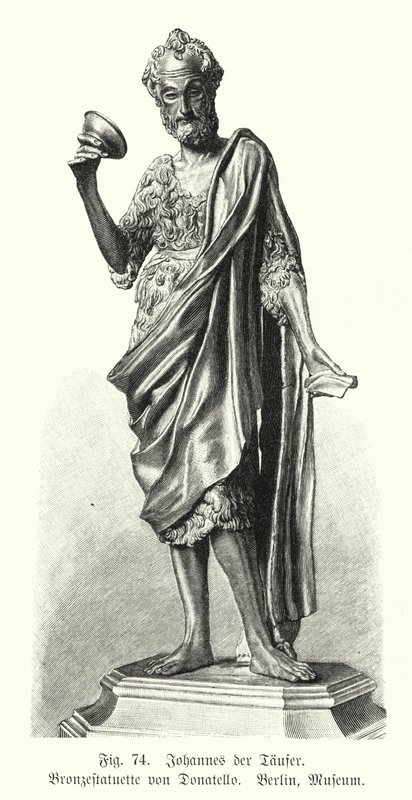 Johannes de Doper, bronzen beeld door Donatello (gravure) door German School