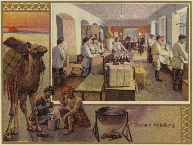 Reclame voor Gebroeders K en S Popov (kleurenlitho) door German School