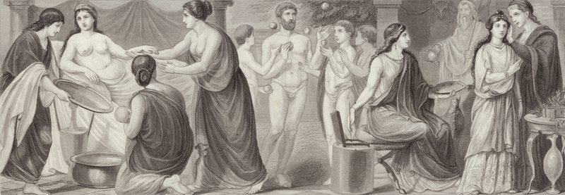 Leven in het oude Rome. Illustratie voor Bilder-Atlas door German School