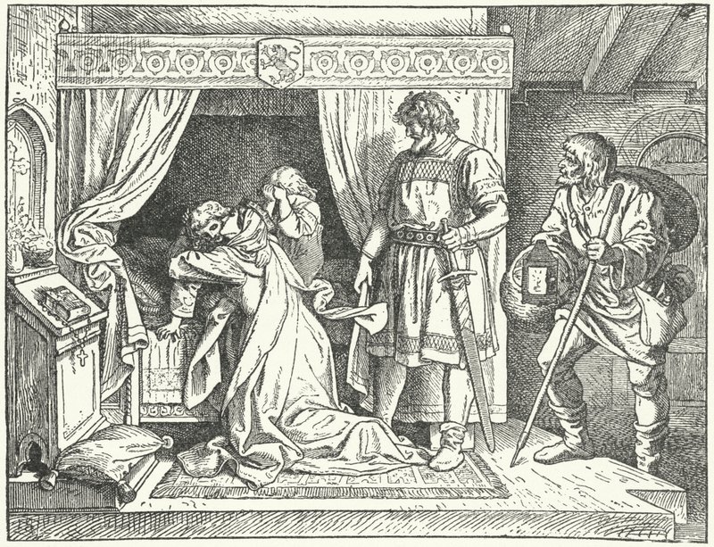 Margaretha van Sicilië, dochter van de Heilige Roomse Keizer Frederik II, verlaat haar zonen na het ontdekken van de ontrouw van haar man, Albert de Ontaarde, Markgraaf van Meissen door German School