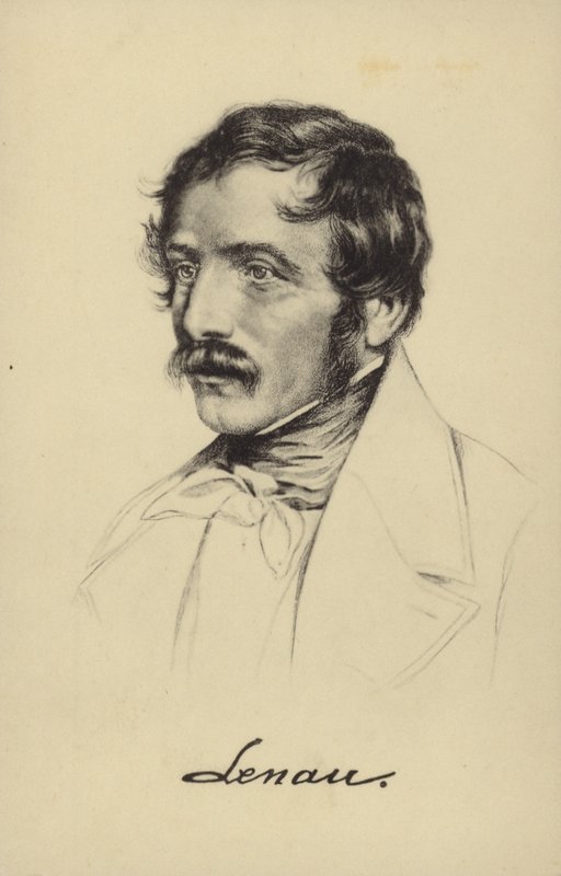 Nikolaus Lenau (1802-1850), Oostenrijks dichter (litho) door German School
