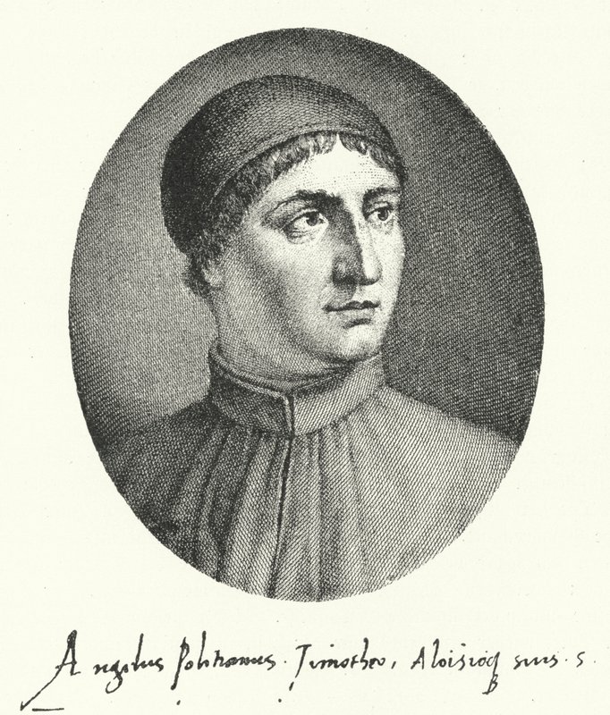 Poliziano, Florentijnse Renaissance dichter (gravure) door German School