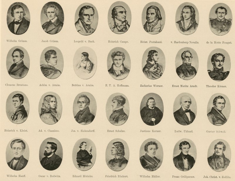 Portretten van beroemde Duitsers uit Ritter vom Deutschen Geiste (litho) door German School