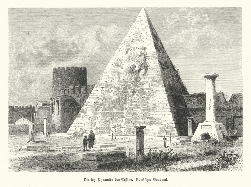 Piramide van Cestius, graf van Gaius Cestius, Rome, gebouwd rond 12 v.Chr. door German School