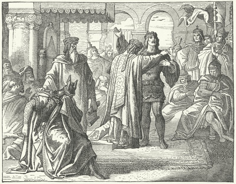 Verzoening van de Heilige Roomse Keizer Hendrik VI en Richard Leeuwenhart door German School