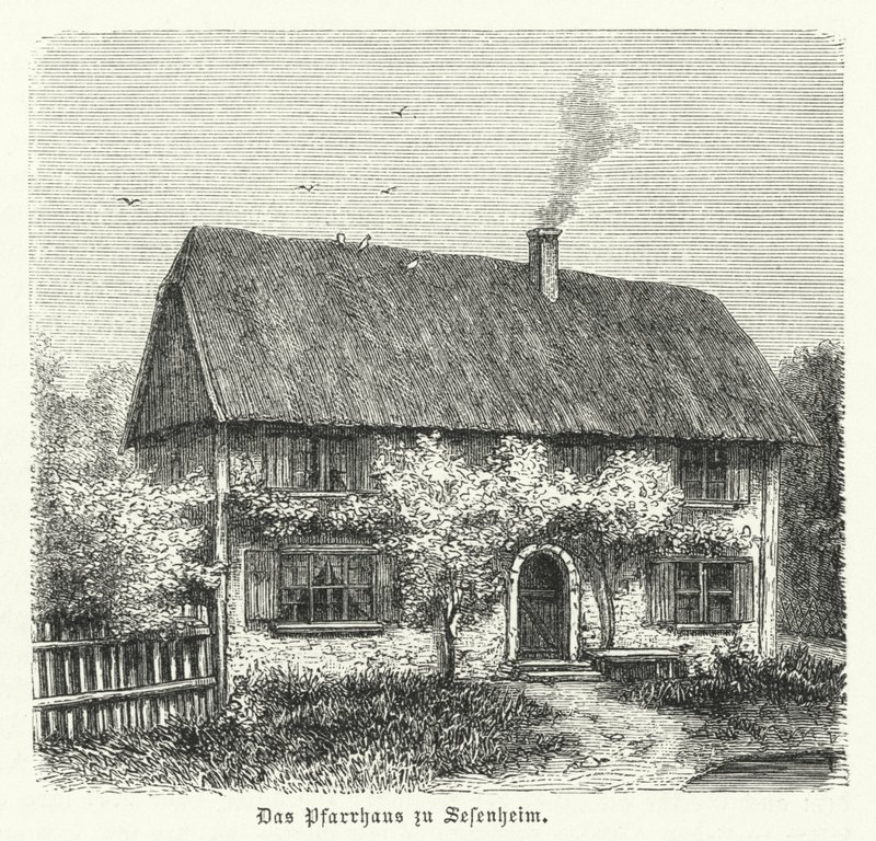 Pastorie van Sessenheim, huis van Friederike Brion, met wie Johann Wolfgang Goethe een liefdesaffaire had tijdens zijn studie aan de Universiteit van Straatsburg in 1770-1771 door German School