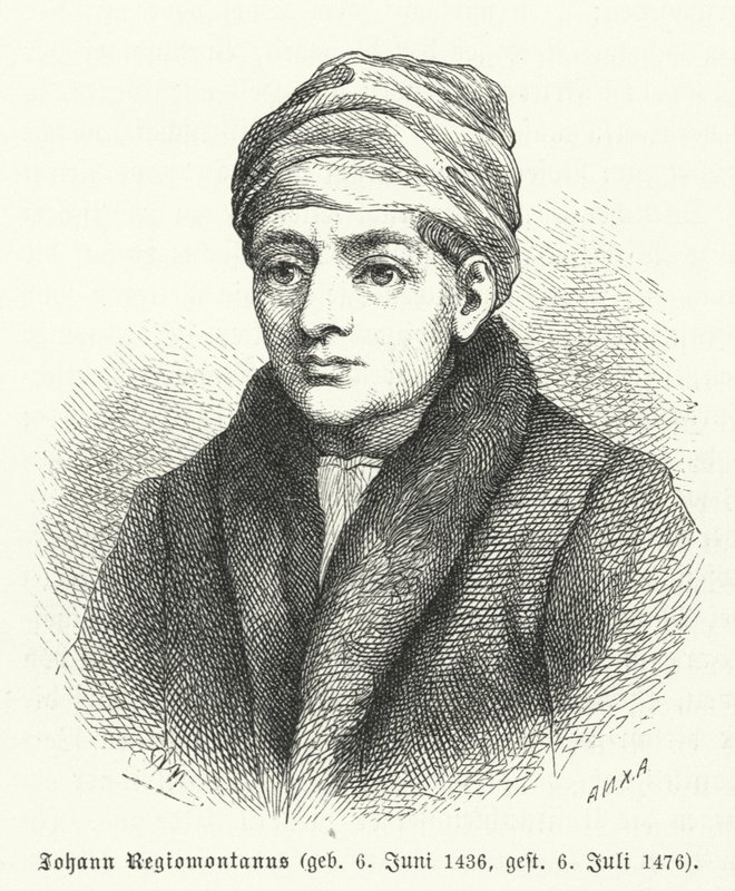 Regiomontanus, Duitse Renaissance wiskundige en astronoom (gravure) door German School