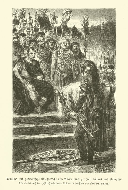 Romeinse en Germaanse wapens en militaire kostuums ten tijde van Julius Caesar en Ariovistus door German School