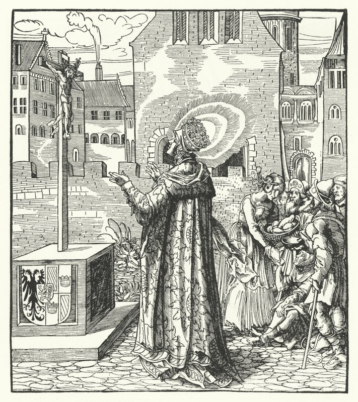 Sint Adelheid van Italië, tweede vrouw van de Heilige Roomse keizer Otto de Grote door German School