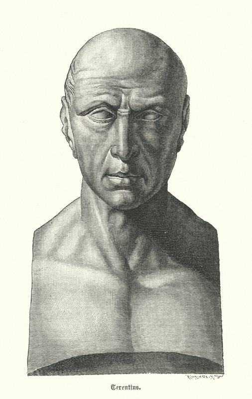 Terentius, Romeinse toneelschrijver (gravure) door German School
