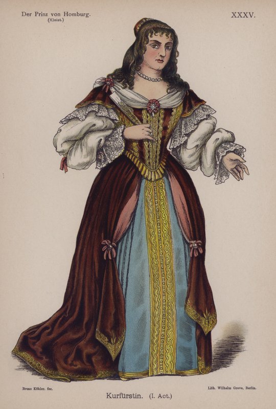 De hertogin van Brandenburg, uit Der Prinz von Homburg door Heinrich von Kleist door German School