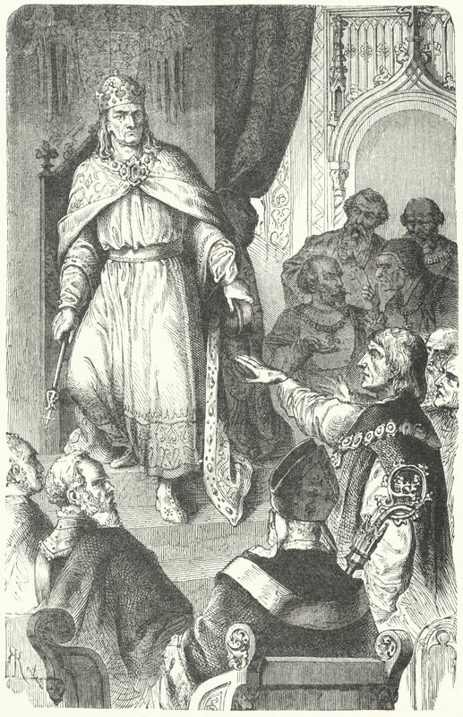 De Heilige Roomse keizer Karel IV vaardigt de Gouden Bul van 1356 uit door German School