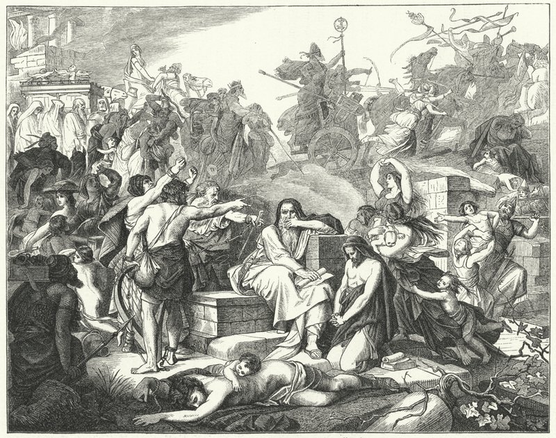 De Joden worden in ballingschap genomen in Babylon door German School