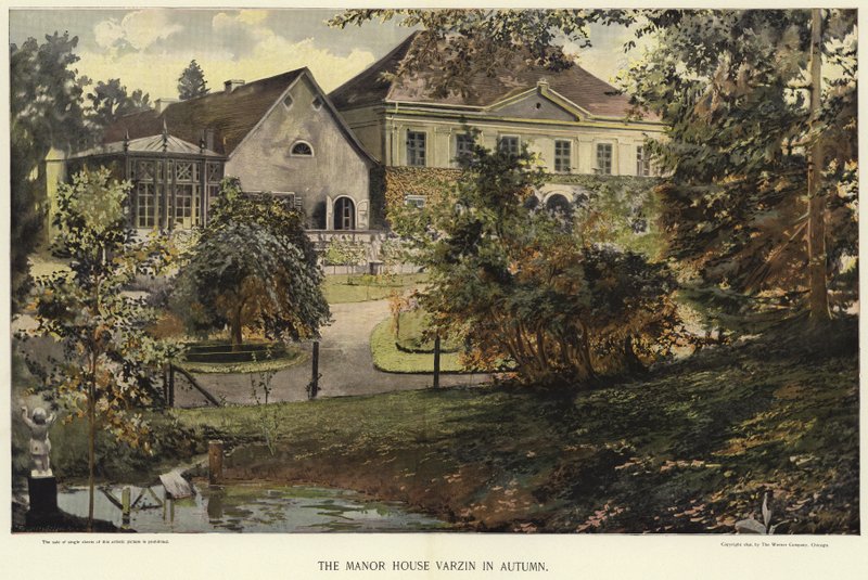 Het landhuis Varzin in de herfst door German School