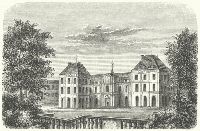 Het Tuilerieënpaleis, Parijs, in 1799 (gravure) door German School