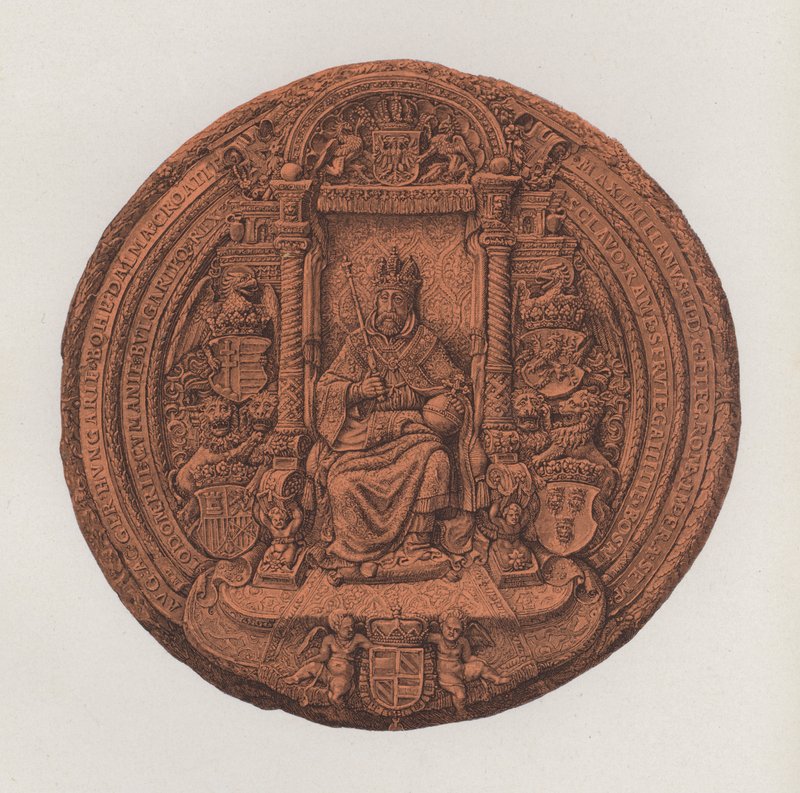 Het grote zegel van de Heilige Roomse Keizer Maximiliaan II door German School