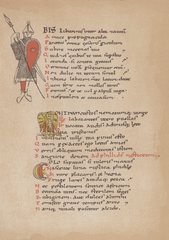 De poëzie van Horatius in een 12e-eeuws Frans manuscript door German School