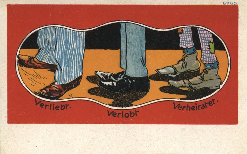 De stadia van liefde in schoenen door German School