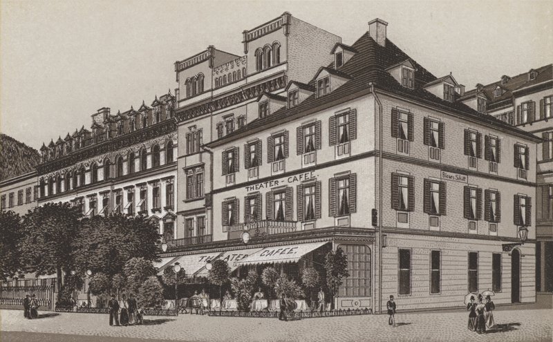 Theater Cafe, Goldner Schild door German School
