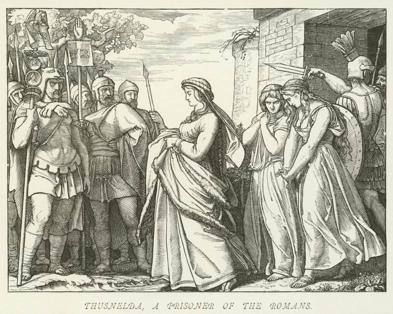 Thusnelda, een gevangene van de Romeinen door German School