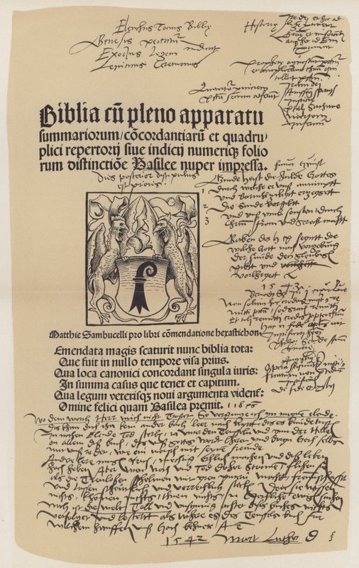 Titelpagina van de bijbel van Maarten Luther door German School