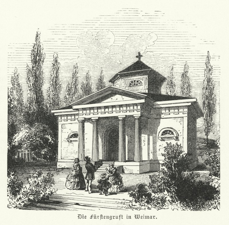 Weimarer Fürstengruft, grafkapel van de hertogen van Saxe-Weimar-Eisenach en locatie van de graven van de Duitse auteurs Johann Wolfgang Goethe en Friedrich Schiller door German School