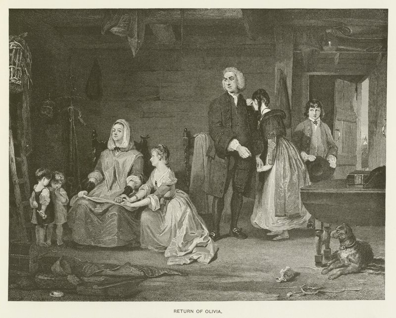 De terugkeer van Olivia door Gilbert Stuart after Newton