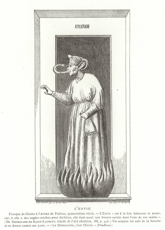 Afgunst door Giotto di Bondone