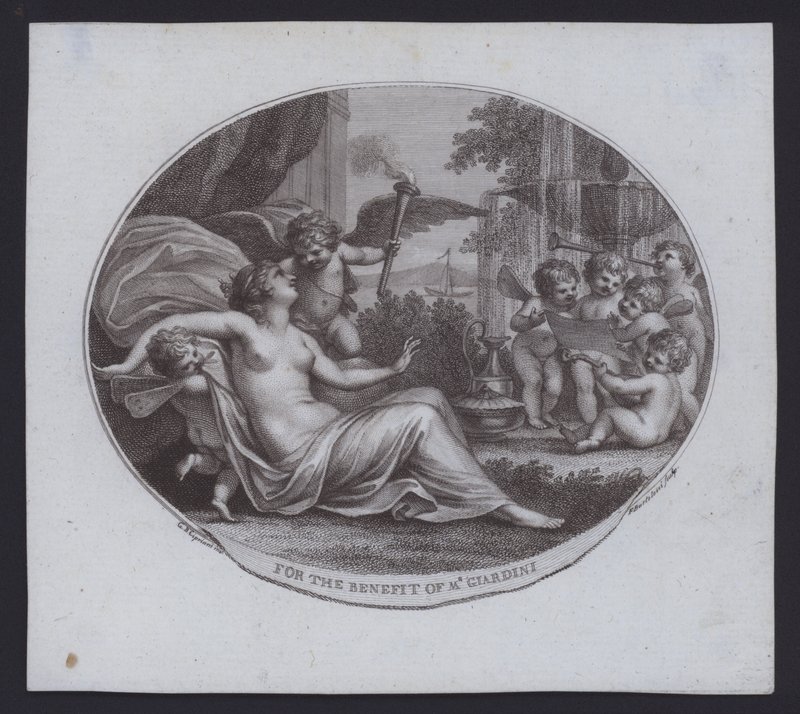 Benefietkaartje voor Italiaanse violist, componist en opera-impresario Felice de Giardini door Giovanni Battista (after) Cipriani