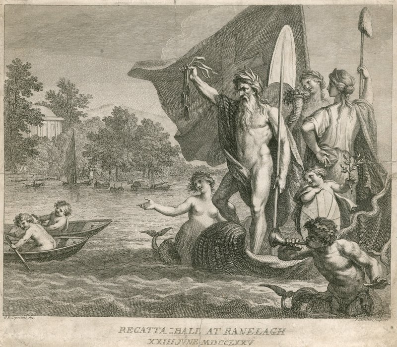 Regatta Bal in Ranelagh Gardens, Millbank, Londen, 23 juni 1775 door Giovanni Battista Cipriani