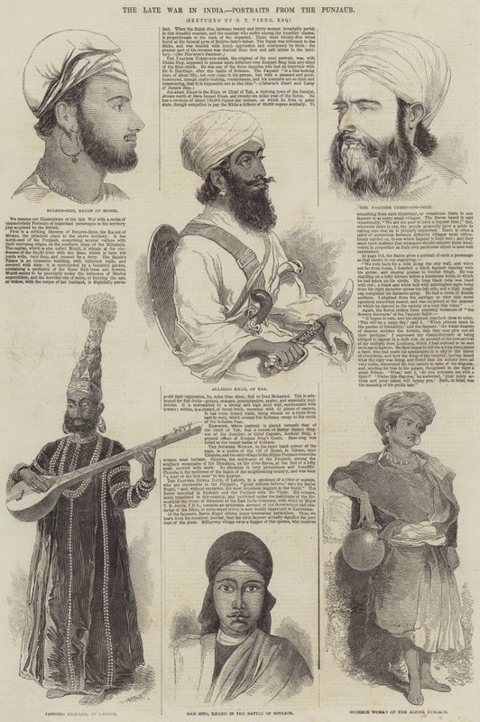 De Laatste Oorlog in India, Portretten uit de Punjab door Godfrey Thomas Vigne