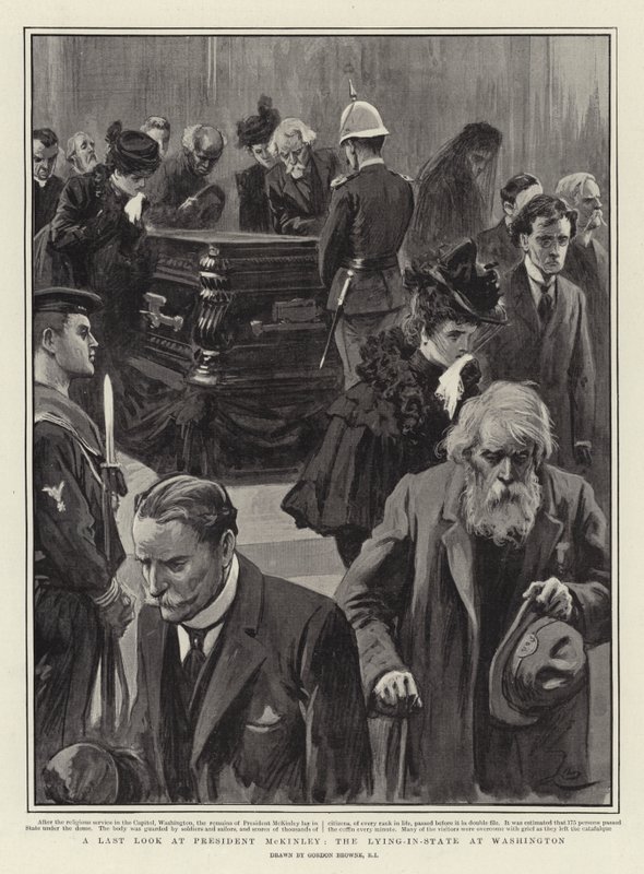 Een laatste blik op president McKinley, de lijkstaat in Washington door Gordon Frederick Browne