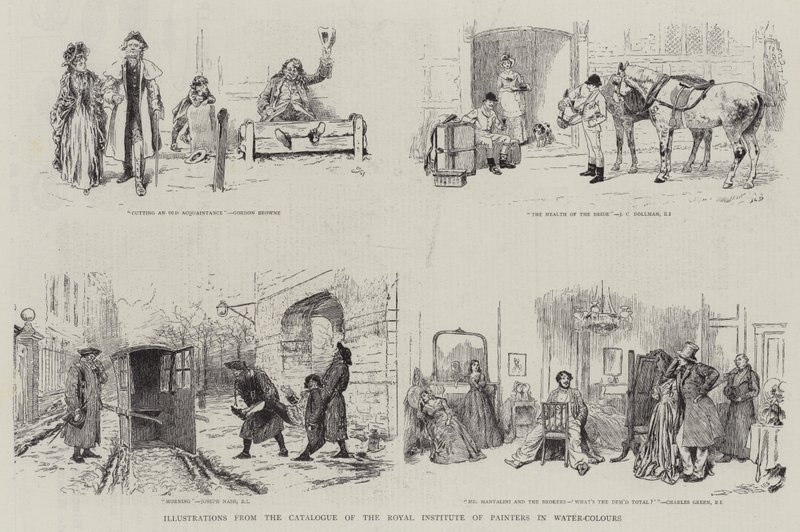 Illustraties uit de catalogus van het Royal Institute of Painters in Water-Colours door Gordon Frederick Browne