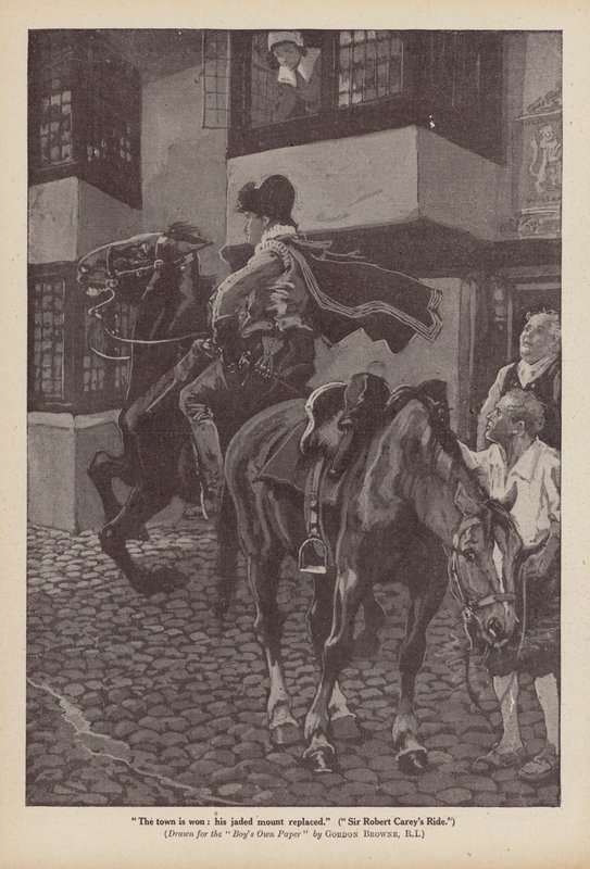 De rit van Sir Robert Carey door Gordon Frederick (after) Browne