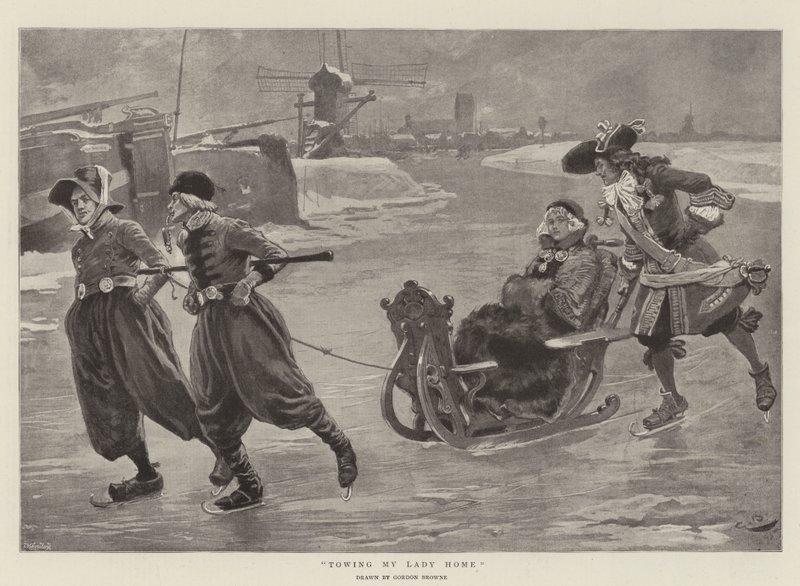 Mijn Dame naar Huis Slepen (litho) door Gordon Frederick (after) Browne