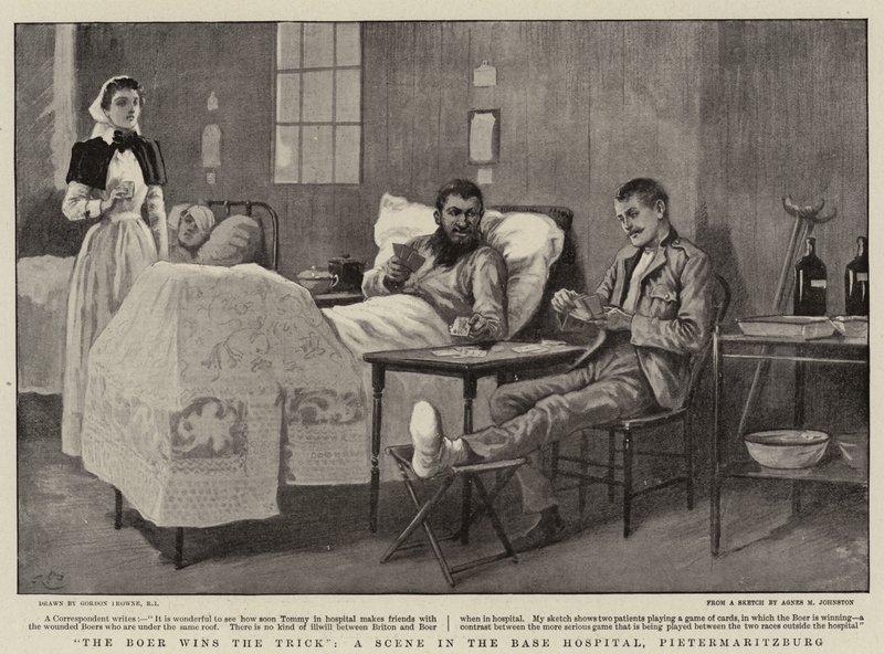 De Boer wint de Slag, Een Scène in het Basisziekenhuis, Pietermaritzburg door Gordon Frederick Browne