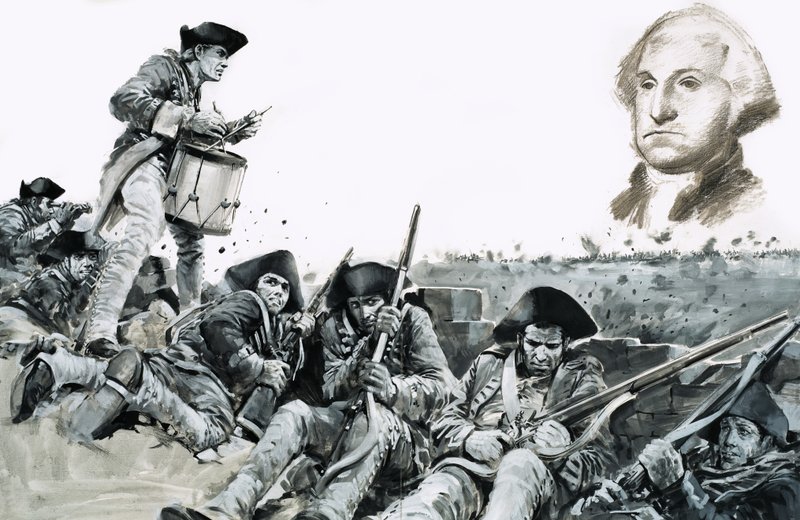 Een trommelaar slaat op een verzoek om een onderhandeling bij de Slag om Yorktown door Graham Coton