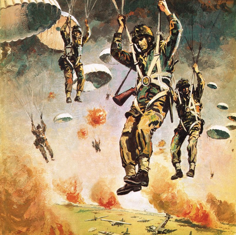 Britse 1st Airborne Division dropt op Arnhem op 17 september door Graham Coton