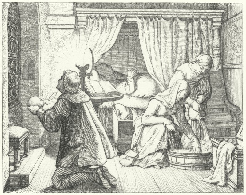 De geboorte van Maarten Luther door Gustav Ferdinand Leopold Konig