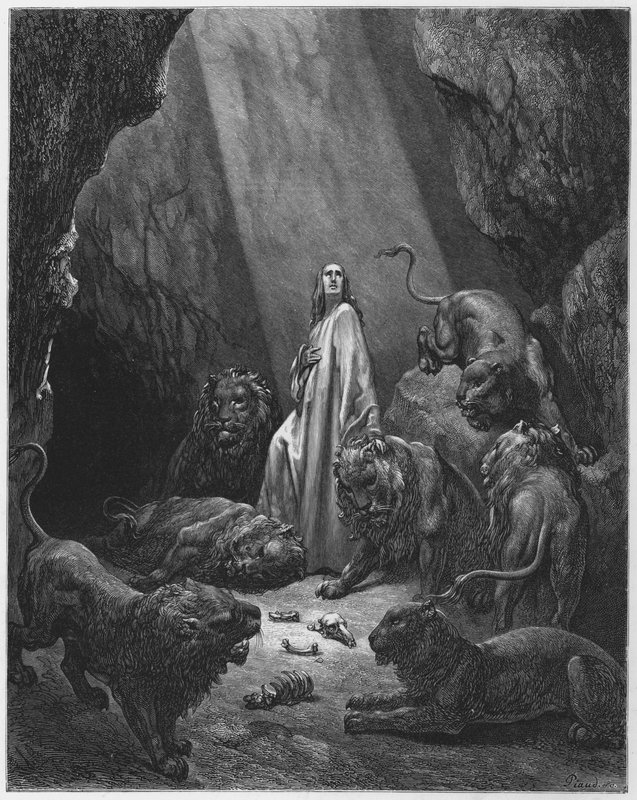 Daniel in de leeuwenkuil door Gustave Dore