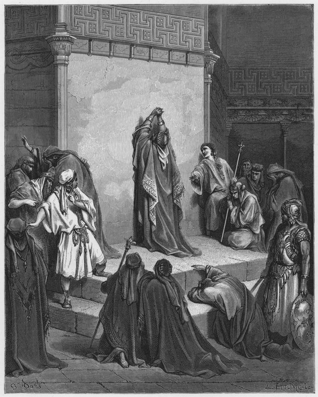 Gustave Doré Bijbel: David rouwt om de dood van Absalom door Gustave Dore