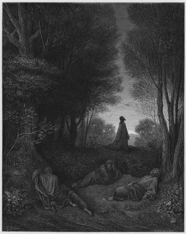 Jezus biddend in de tuin door Gustave Dore