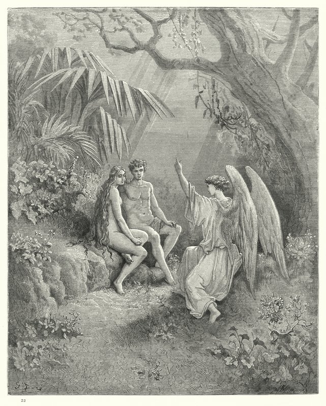 Illustratie van Gustave Doré voor Miltons Paradise Lost, Boek V, regels 468-470 door Gustave Dore